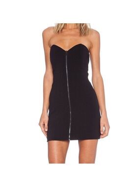 𝅺nwt Backstage Uptown Dress Black Mini Zipper Dress LBD Revolve M